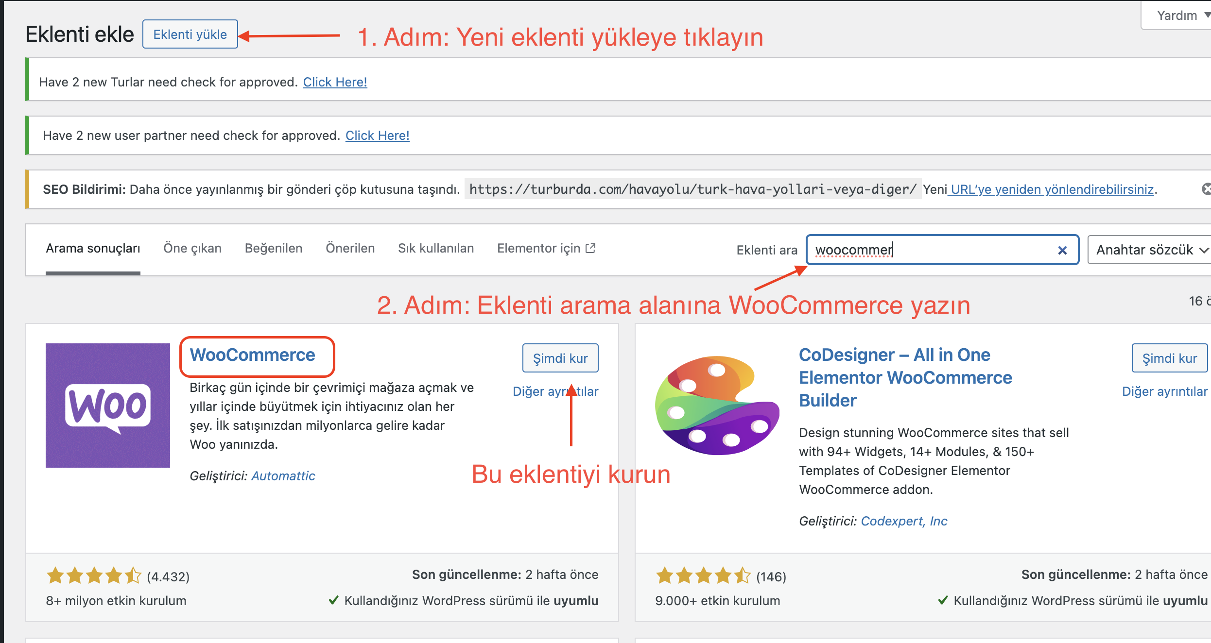 WooCommerce Kurulum